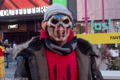Day of The Dead and Black Lives Matters participants march through Times Square.