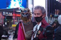 Day of The Dead and Black Lives Matters participants march through Times Square.