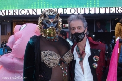 Day of The Dead and Black Lives Matters participants march through Times Square.