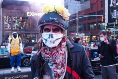 Day of The Dead and Black Lives Matters participants march through Times Square.