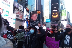 Day of The Dead and Black Lives Matters participants march through Times Square.