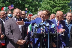 Italian Americans Protest School Policy on Columbus Day

 

NEW YORK, 5/12/2021: Comedian Joe Piscopo makes a passionate speech to a rally protesting the recent change in the cityÕs school calendar removing the Columbus Day holiday. With him were (l-r) Council Member Joseph Borelli (R, Staten Island) and attorney Arthur Aidala.  Speakers called on Mayor de Blasio, Òto stop advancing false narratives about ColumbusÓ at the protest symbolically at Columbus Circle.  Credit: © 2021 Robert Roth.
