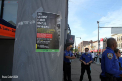 George Floyd verdict rally held in front of his statue in Brooklyn N.Y. The Reverend Al Sharpton's daughters Ashley and Dominque
were there when the judge announced the sentence of 22 and half years for Derrick Chauvin in George Floyd's murder.
