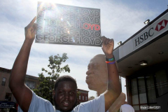 George Floyd verdict rally held in front of his statue in Brooklyn N.Y. The Reverend Al Sharpton's daughters Ashley and Dominque
were there when the judge announced the sentence of 22 and half years for Derrick Chauvin in George Floyd's murder.