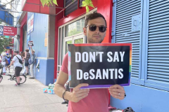 Angry LGBTQ protesters and their supporters hold a demonstration outside of Chelsea Piers in NYC, to protest Ron DeSantis's appearance at the Tikvah Funds Jewish Leadership Conference. Chelsea Piers has a long gay rights history and the fact that June is Pride Month is further agitating protesters. DeSantis has recently signed the "Don't Say Gay"bill...
Photo By Diane L. Cohen