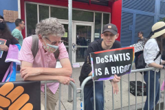 Angry LGBTQ protesters and their supporters hold a demonstration outside of Chelsea Piers in NYC, to protest Ron DeSantis's appearance at the Tikvah Funds Jewish Leadership Conference. Chelsea Piers has a long gay rights history and the fact that June is Pride Month is further agitating protesters. DeSantis has recently signed the "Don't Say Gay"bill...
Photo By Diane L. Cohen