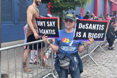 Angry LGBTQ protesters and their supporters hold a demonstration outside of Chelsea Piers in NYC, to protest Ron DeSantis's appearance at the Tikvah Funds Jewish Leadership Conference. Chelsea Piers has a long gay rights history and the fact that June is Pride Month is further agitating protesters. DeSantis has recently signed the "Don't Say Gay"bill...
Photo By Diane L. Cohen