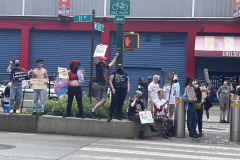Angry LGBTQ protesters and their supporters hold a demonstration outside of Chelsea Piers in NYC, to protest Ron DeSantis's appearance at the Tikvah Funds Jewish Leadership Conference. Chelsea Piers has a long gay rights history and the fact that June is Pride Month is further agitating protesters. DeSantis has recently signed the "Don't Say Gay"bill...
Photo By Diane L. Cohen