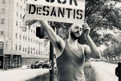 Angry LGBTQ protesters and their supporters hold a demonstration outside of Chelsea Piers in NYC, to protest Ron DeSantis's appearance at the Tikvah Funds Jewish Leadership Conference. Chelsea Piers has a long gay rights history and the fact that June is Pride Month is further agitating protesters. DeSantis has recently signed the "Don't Say Gay"bill...
Photo By Diane L. Cohen