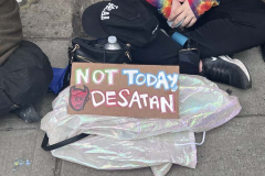 Angry LGBTQ protesters and their supporters hold a demonstration outside of Chelsea Piers in NYC, to protest Ron DeSantis's appearance at the Tikvah Funds Jewish Leadership Conference. Chelsea Piers has a long gay rights history and the fact that June is Pride Month is further agitating protesters. DeSantis has recently signed the "Don't Say Gay"bill...
Photo By Diane L. Cohen