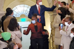 December30, 2021  New York , New York City  Mayor Bill de Blasio and First Lady McCray  commemorate their final day at City Hall