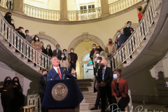 NYC Mayor Mayor Bill de Blasio and First Lady of New York, Chirlane McCray thank his staff on his final day as Mayor, New York, USA - 30 Dec 2021