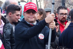 Protesters gather outside City Hall for Bill de Blasio's final day as Mayor, New York, USA - 30 Dec 2021