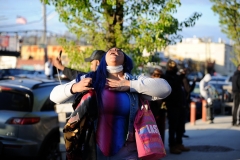 Fans of DMX's celebrate during a funeral procession at Christian Cultural Center in Brooklyn, New York on Sunday, April, 25th.