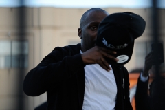 Rapper Dragon embraces fans at DMX's funeral at the Christian Cultural Center in Brooklyn, New York on Sunday, April 25th.