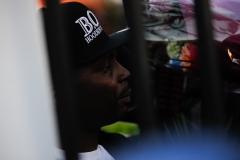 Rapper Dragon embraces fans at DMX's funeral at the Christian Cultural Center in Brooklyn, New York on Sunday, April 25th.