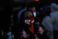 A fan wears a Ruff Ryders shirt at DMX's funeral at Christian Cultural Center.
