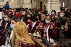 Graduating Catholic High School seniors celebrate mass with Cardinal Timothy Dolan at St. Patrick’s Cathedral in New York, New York, on May 18, 2022. (Photo by Gabriele Holtermann/Sipa USA)