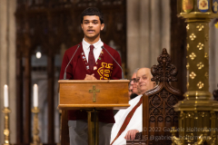 Angel Madera of Cardinal Hayes High School delivers words of gratitude at a mass with Cardinal Timothy Dolan and nearly 2,000 graduating Catholic High School seniors at St. Patrick’s Cathedral in New York, New York, on May 18, 2022. (Photo by Gabriele Holtermann/Sipa USA)