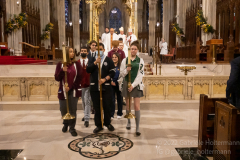 Graduating Catholic High School seniors end the mass with Cardinal TImothy Dolan with a procession at St. Patrick’s Cathedral in New York, New York, on May 18, 2022. (Photo by Gabriele Holtermann/Sipa USA)