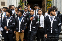 Catholic High School seniors leave mass with Cardinal Timothy Dolan at St. Patrick’s Cathedral in New York, New York, on May 18, 2022. (Photo by Gabriele Holtermann/Sipa USA)