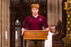 Luke McKenna of Albertus Magnus High School delivers the First Reading at a mass with Cardinal Timothy Dolan and nearly 2,000 graduating Catholic High School seniors at St. Patrick’s Cathedral in New York, New York, on May 18, 2022. (Photo by Gabriele Holtermann/Sipa USA)