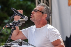 Artist Scott LoBaido speaks at the "Take Back Our Cities" rally in New York City on August 22, 2020. ( the "Don't Give Up the Ship" rally outside City Hall Park in New York City on August 22, 2020. The rally, led by Staten Island based artist Scott LoBaido, called out the Mayor's failure addressing the recent spike in gun violence and increase in homeless encampments. (Photo by Gabriele Holtermann)