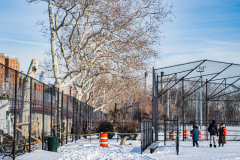 East River Park Protest & Details		

Protesters gathered in East River Park to prevent contracted construction workers from cutting down trees for headway on the ESCR - East Side Coastal Resiliency project, an effort of the city to build a levee that will provide flood control.
According to public plans, a 1.2 mile wall with razed park over an 8 foot fill will line the East River, requiring the expunging of an estimated 1000 trees along the river bank. Last year in December the Cherry and London Plane trees of the south section of the park were, cut and further work has resumed on northern half this January. 
Locals in the city, retaliate against the project due to what they claim to be, a thwarted joint effort for a viable solution for flooding and keeping the park in tact that is beloved and iconic component of not only the neighborhood but NYC. 
For more information: 
www.eastriverparkaction.org
January 31, 2021
East River Park, East Village, NYC 
(C) Bianca Otero