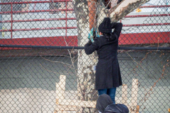 East River Park Protest & Details		

Protesters gathered in East River Park to prevent contracted construction workers from cutting down trees for headway on the ESCR - East Side Coastal Resiliency project, an effort of the city to build a levee that will provide flood control.
According to public plans, a 1.2 mile wall with razed park over an 8 foot fill will line the East River, requiring the expunging of an estimated 1000 trees along the river bank. Last year in December the Cherry and London Plane trees of the south section of the park were, cut and further work has resumed on northern half this January. 
Locals in the city, retaliate against the project due to what they claim to be, a thwarted joint effort for a viable solution for flooding and keeping the park in tact that is beloved and iconic component of not only the neighborhood but NYC. 
For more information: 
www.eastriverparkaction.org
January 31, 2021
East River Park, East Village, NYC 
(C) Bianca Otero