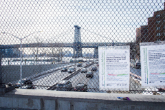 East River Park Protest & Details		

Protesters gathered in East River Park to prevent contracted construction workers from cutting down trees for headway on the ESCR - East Side Coastal Resiliency project, an effort of the city to build a levee that will provide flood control.
According to public plans, a 1.2 mile wall with razed park over an 8 foot fill will line the East River, requiring the expunging of an estimated 1000 trees along the river bank. Last year in December the Cherry and London Plane trees of the south section of the park were, cut and further work has resumed on northern half this January. 
Locals in the city, retaliate against the project due to what they claim to be, a thwarted joint effort for a viable solution for flooding and keeping the park in tact that is beloved and iconic component of not only the neighborhood but NYC. 
For more information: 
www.eastriverparkaction.org
January 31, 2021
East River Park, East Village, NYC 
(C) Bianca Otero