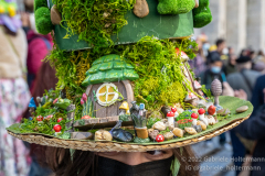 New Yorkers donning elaborate costumes and lavishly decorated hats returned for the Easter Parade and Bonnet Festival 2022 outside St. Patrick's Cathedral in New York, New York, on Apr. 17, 2022. (Photo by Gabriele Holtermann)