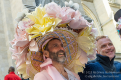 New Yorkers donning elaborate costumes and lavishly decorated hats returned for the Easter Parade and Bonnet Festival 2022 outside St. Patrick's Cathedral in New York, New York, on Apr. 17, 2022. (Photo by Gabriele Holtermann)