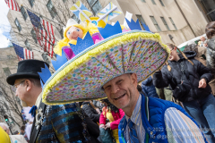 New Yorkers donning elaborate costumes and lavishly decorated hats returned for the Easter Parade and Bonnet Festival 2022 outside St. Patrick's Cathedral in New York, New York, on Apr. 17, 2022. (Photo by Gabriele Holtermann)