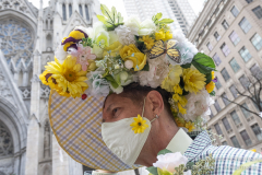 New Yorkers donning elaborate costumes and lavishly decorated hats returned for the Easter Parade and Bonnet Festival 2022 outside St. Patrick's Cathedral in New York, New York, on Apr. 17, 2022. (Photo by Gabriele Holtermann)