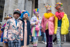New Yorkers donning elaborate costumes and lavishly decorated hats returned for the Easter Parade and Bonnet Festival 2022 outside St. Patrick's Cathedral in New York, New York, on Apr. 17, 2022. (Photo by Gabriele Holtermann)