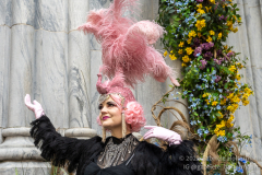 New Yorkers donning elaborate costumes and lavishly decorated hats returned for the Easter Parade and Bonnet Festival 2022 outside St. Patrick's Cathedral in New York, New York, on Apr. 17, 2022. (Photo by Gabriele Holtermann)
