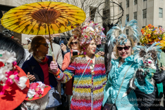 New Yorkers donning elaborate costumes and lavishly decorated hats returned for the Easter Parade and Bonnet Festival 2022 outside St. Patrick's Cathedral in New York, New York, on Apr. 17, 2022. (Photo by Gabriele Holtermann)