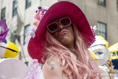 New Yorkers donning elaborate costumes and lavishly decorated hats returned for the Easter Parade and Bonnet Festival 2022 outside St. Patrick's Cathedral in New York, New York, on Apr. 17, 2022. (Photo by Gabriele Holtermann)