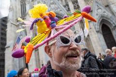 New Yorkers donning elaborate costumes and lavishly decorated hats returned for the Easter Parade and Bonnet Festival 2022 outside St. Patrick's Cathedral in New York, New York, on Apr. 17, 2022. (Photo by Gabriele Holtermann)