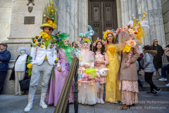 New Yorkers donning elaborate costumes and lavishly decorated hats returned for the Easter Parade and Bonnet Festival 2022 outside St. Patrick's Cathedral in New York, New York, on Apr. 17, 2022. (Photo by Gabriele Holtermann)