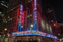 Radio City Music Hall and the Disney Store are boarded up in anticipation of protests in New York City due to the presidential election.