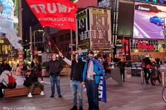 Election night in New York City's Time Square people are waiting for election results to come in for the presidential election.