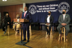 NYC Mayor Eric Adams holds a roundtable discussion on gun violence at Our Children’s Foundation in Harlem, New York City on 02 Jan 2022