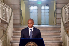 2.11.22- Mayor Eric Adams Delivers speech about new taxi drive rights 
(C) Steve Sands/ New York Newswire