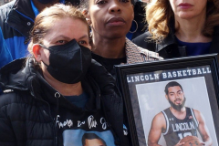 March 25, 2022  New York, New York city Eric Adams holds a Press Conference on traffic safety. Department of 
Transportation Commissioner Ydanis  Rodriguez  was in attendance as well the family of Isaiah Benloss who lost his life when a  speeding car went thru a red light and struck him and killed him.