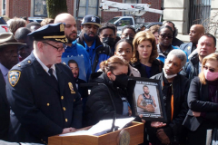 March 25, 2022  New York, New York city Eric Adams holds a Press Conference on traffic safety. Department of 
Transportation Commissioner Ydanis  Rodriguez  was in attendance as well the family of Isaiah Benloss who lost his life when a  speeding car went thru a red light and struck him and killed him.