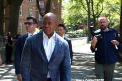 June 2 2022  NEW YORK   New York City Mayor Eric Adams speaks at New York City Housing Authority (NYCHA) Trust. Politicians and tenants meet and talk to each other about how to spend money to do much needed repairs. The event took place at the Sheepshead/ Nostrand housing complex in Brooklyn