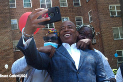 June 2 2022  NEW YORK   New York City Mayor Eric Adams speaks at New York City Housing Authority (NYCHA) Trust. Politicians and tenants meet and talk to each other about how to spend money to do much needed repairs. The event took place at the Sheepshead/ Nostrand housing complex in Brooklyn
