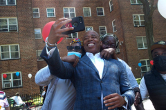 June 2 2022  NEW YORK   New York City Mayor Eric Adams speaks at New York City Housing Authority (NYCHA) Trust. Politicians and tenants meet and talk to each other about how to spend money to do much needed repairs. The event took place at the Sheepshead/ Nostrand housing complex in Brooklyn