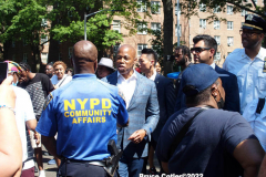 June 2 2022  NEW YORK   New York City Mayor Eric Adams speaks at New York City Housing Authority (NYCHA) Trust. Politicians and tenants meet and talk to each other about how to spend money to do much needed repairs. The event took place at the Sheepshead/ Nostrand housing complex in Brooklyn